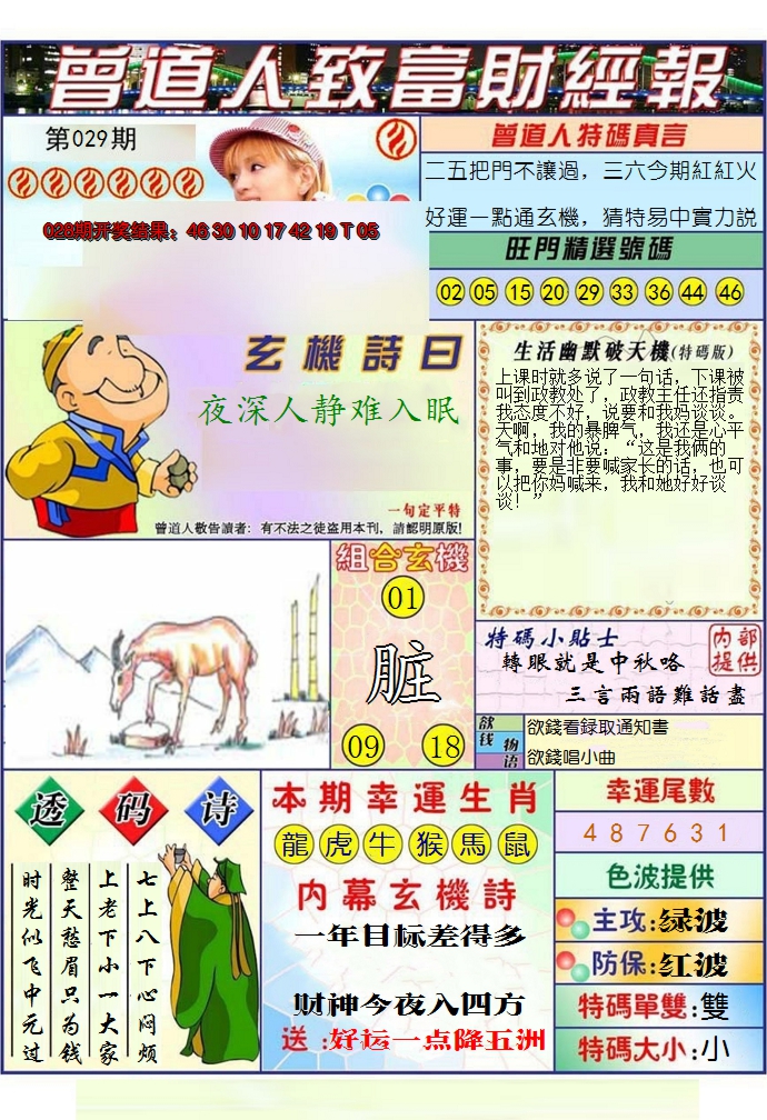 2025029期澳门曾道人致富财经报