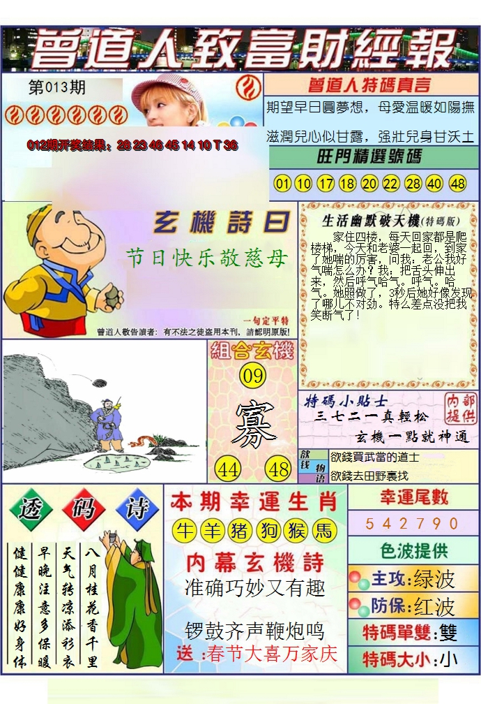 2025013期澳门曾道人致富财经报