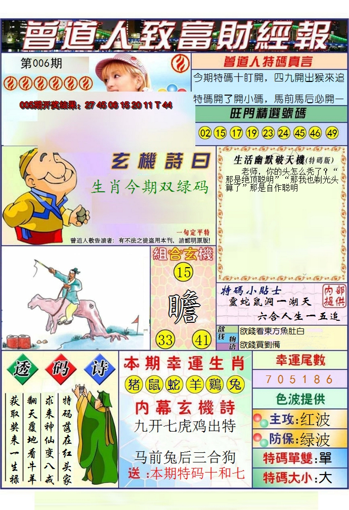2025006期澳门曾道人致富财经报