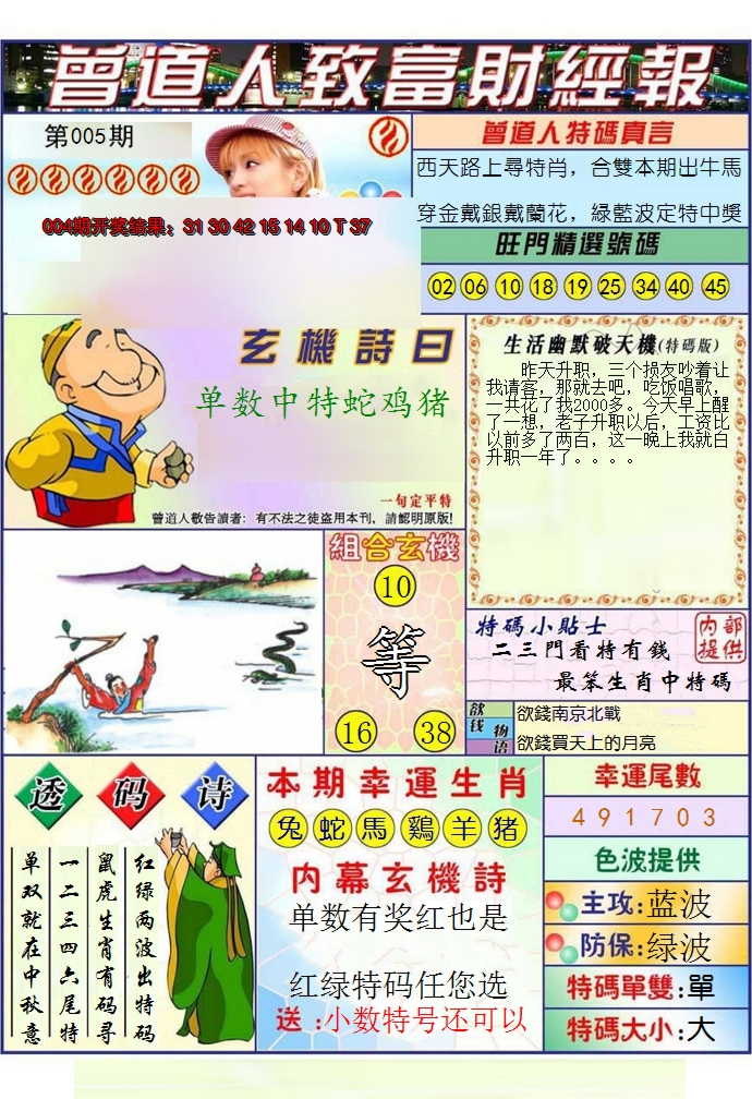 2025005期澳门曾道人致富财经报