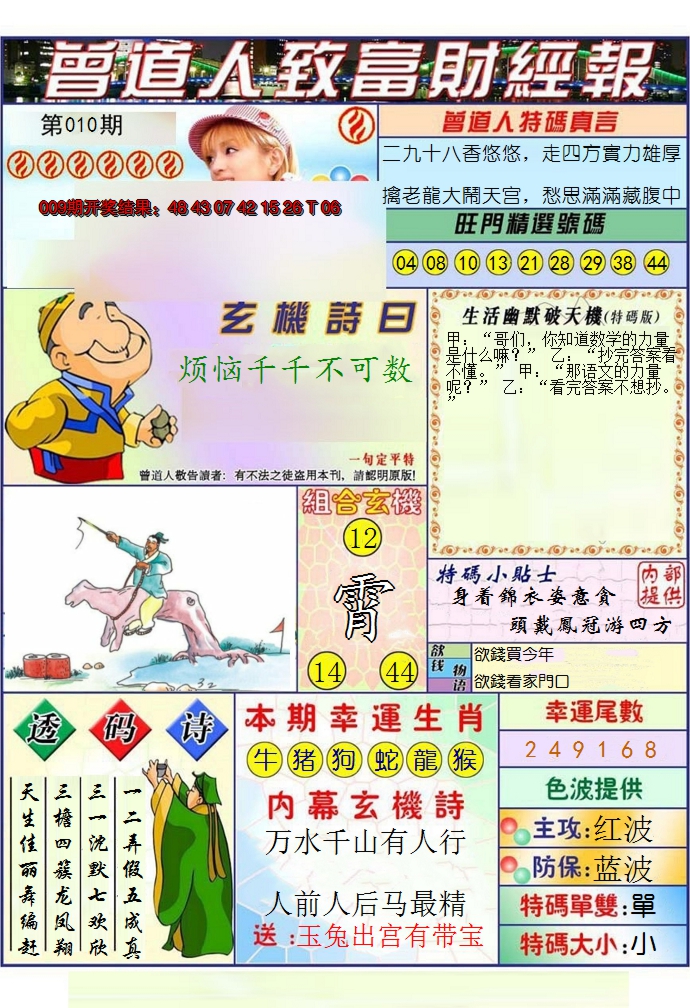 2025010期澳门曾道人致富财经报