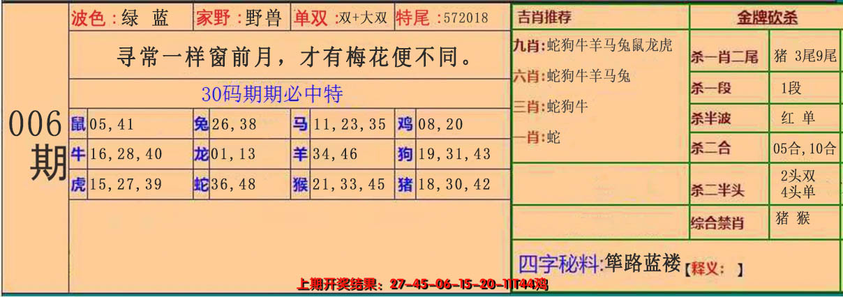 2025006期30码中特
