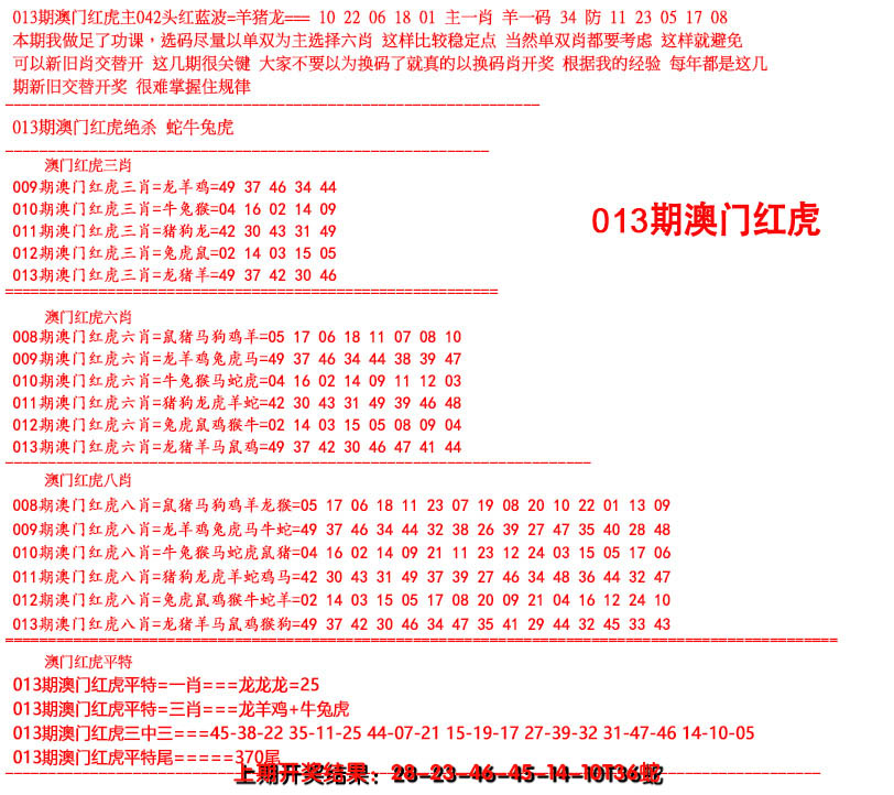 2025013期红虎图