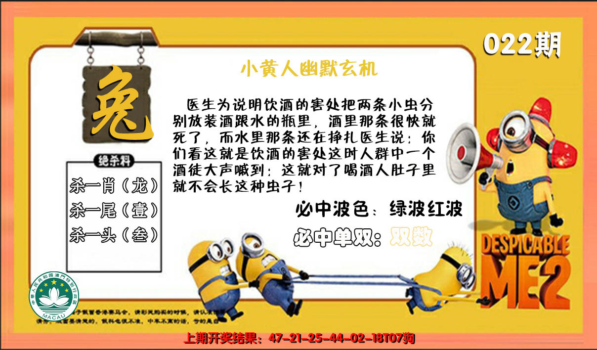 2025022期小黄人幽默玄机