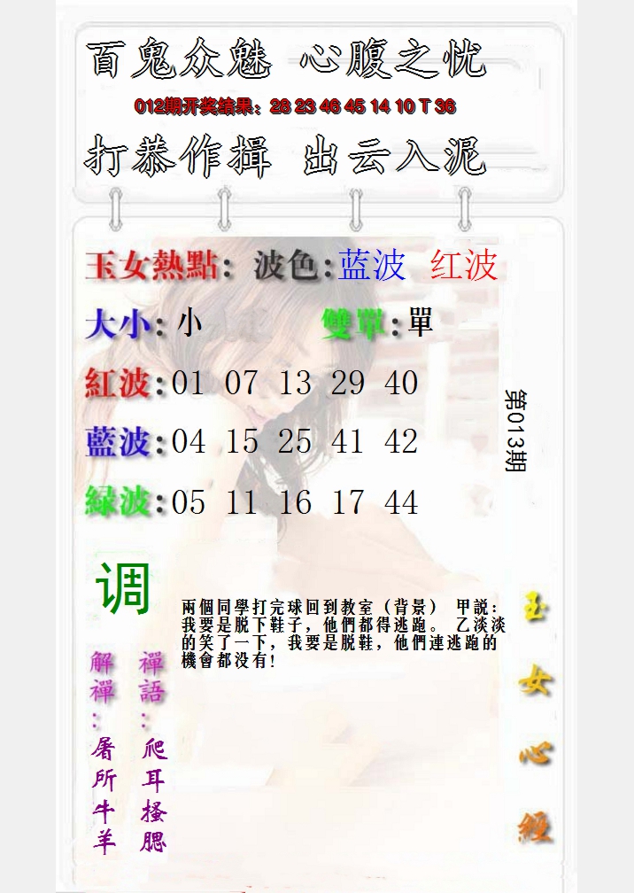 2025013期玉女心经报