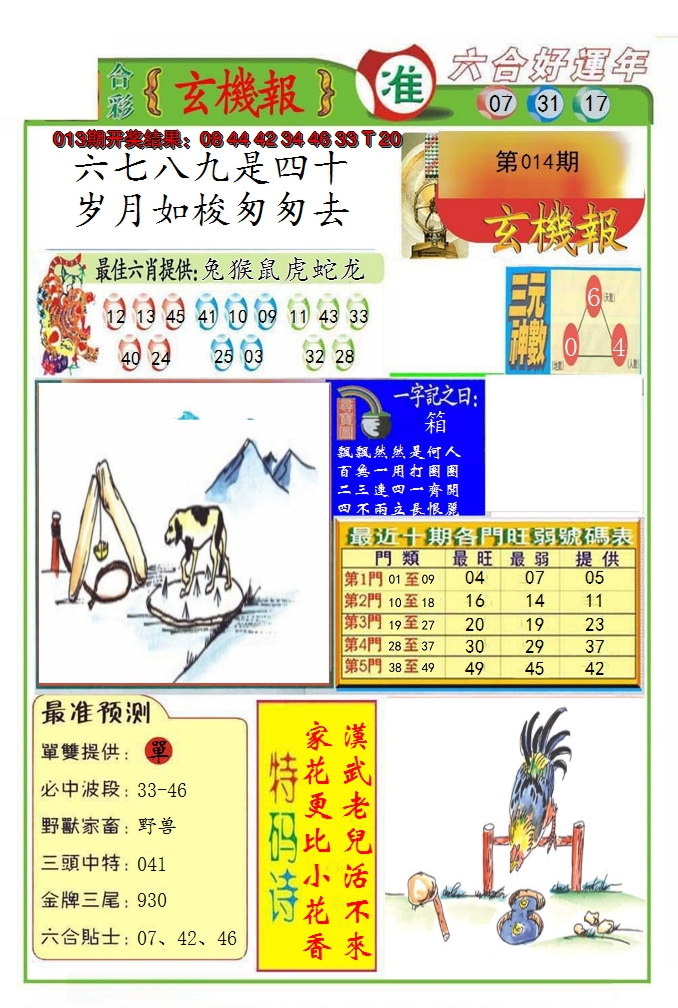 2025014期九龍玄机报(推荐)