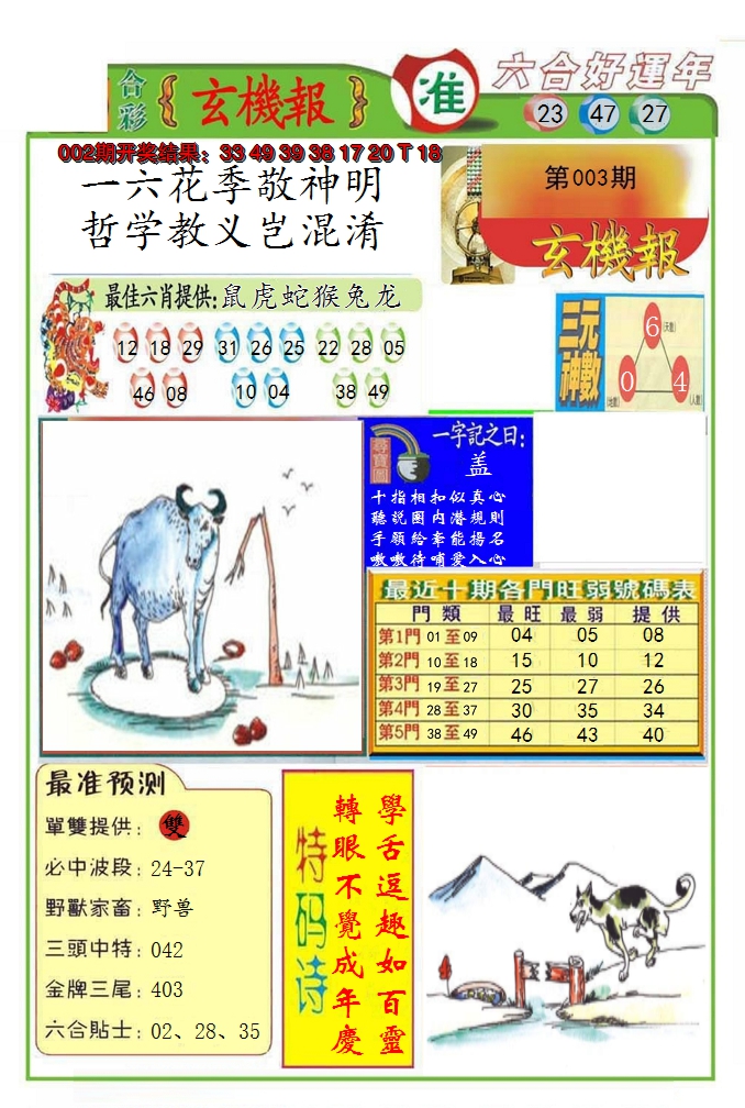 2025003期九龍玄机报(推荐)