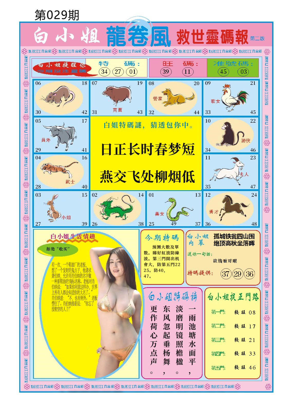 2025029期白小姐龙卷风B
