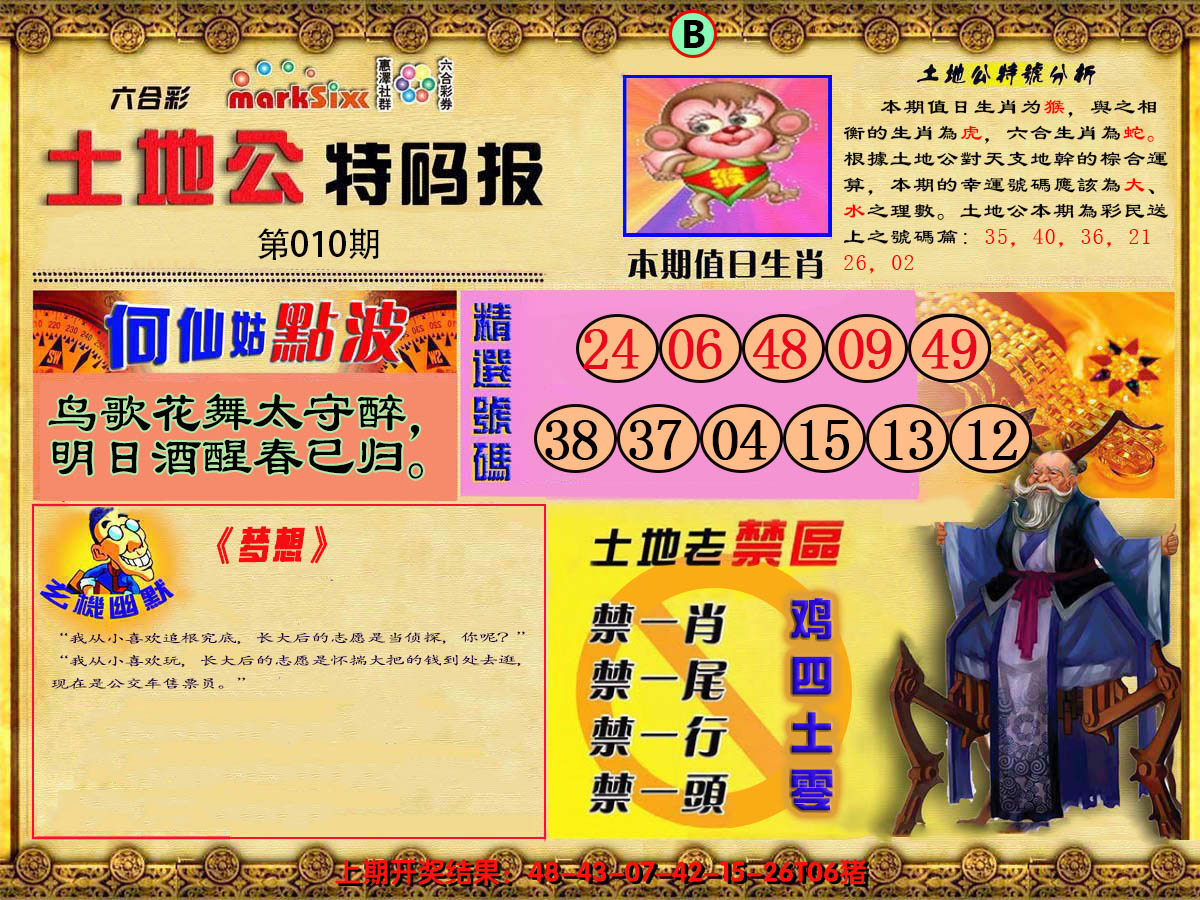 2025010期土地公特码报B