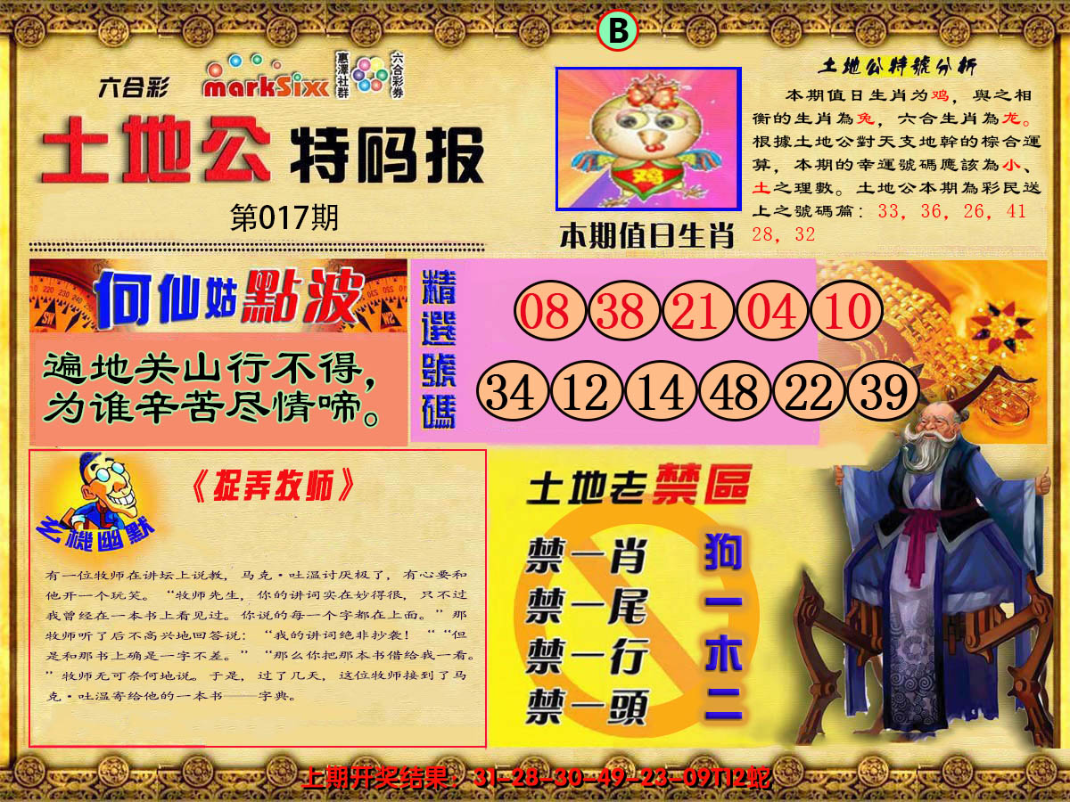 2025017期土地公特码报B