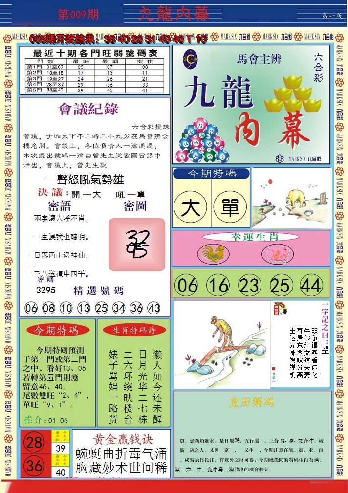 2025009期九龙内幕A