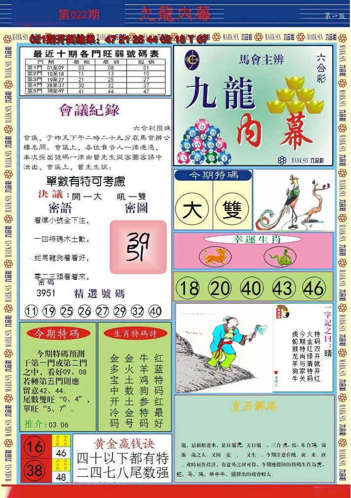 2025022期九龙内幕A