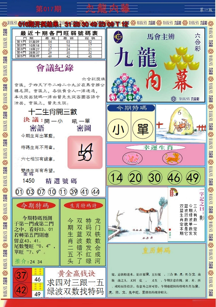2025017期九龙内幕A