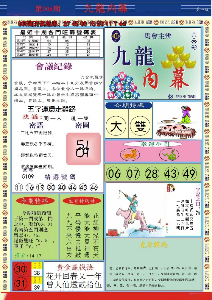 2025006期九龙内幕A
