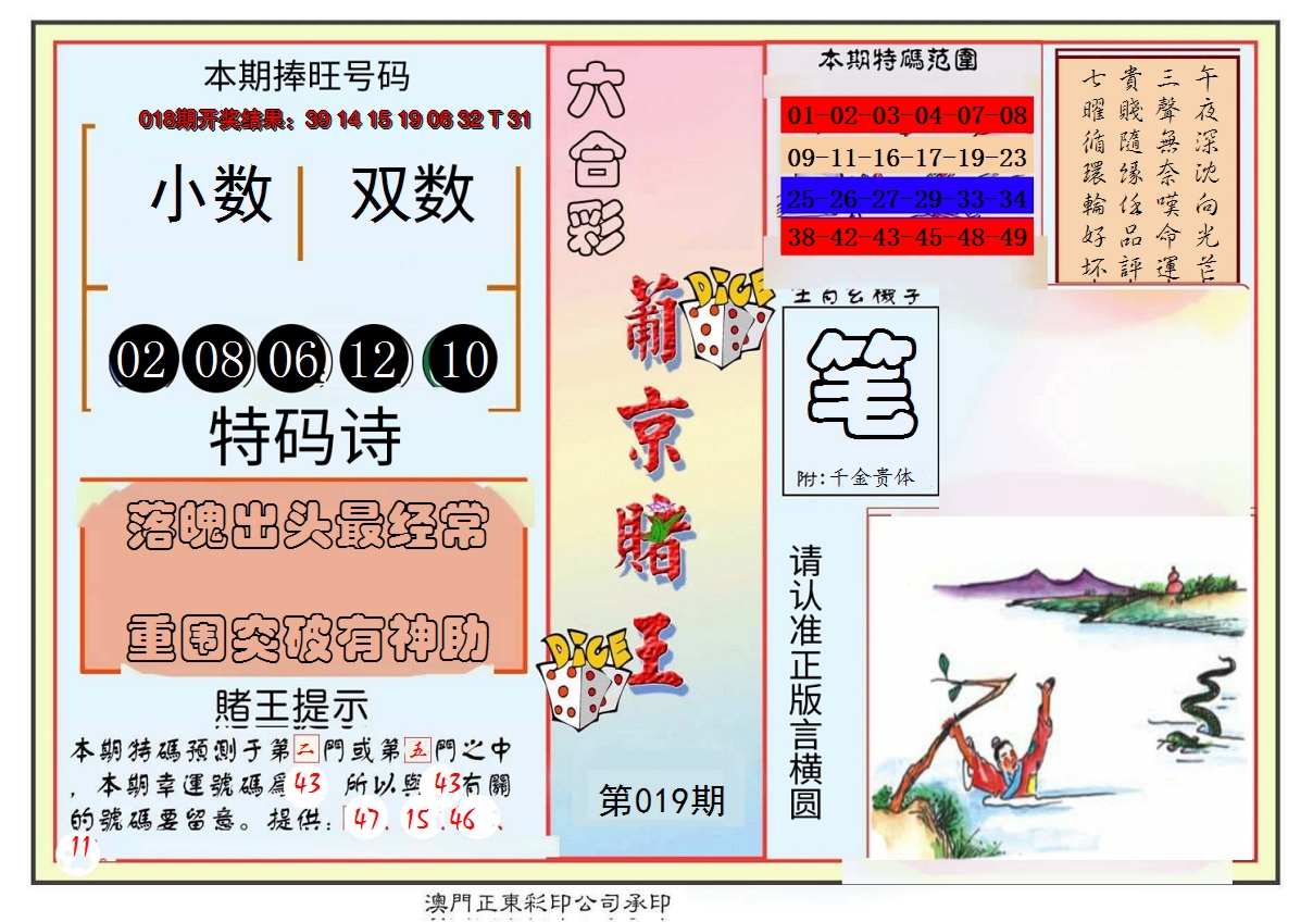 2025019期葡京赌王彩