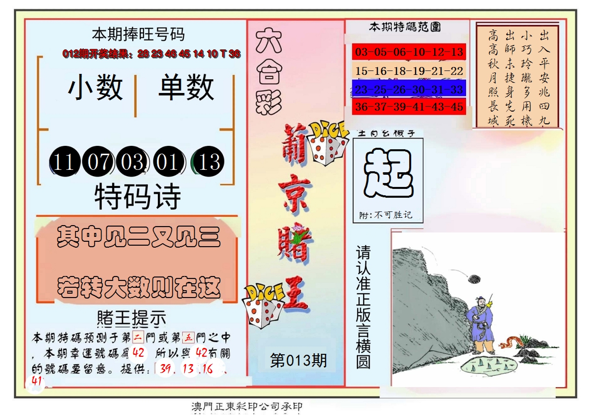 2025013期葡京赌王彩