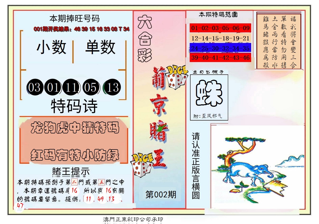2025002期葡京赌王彩