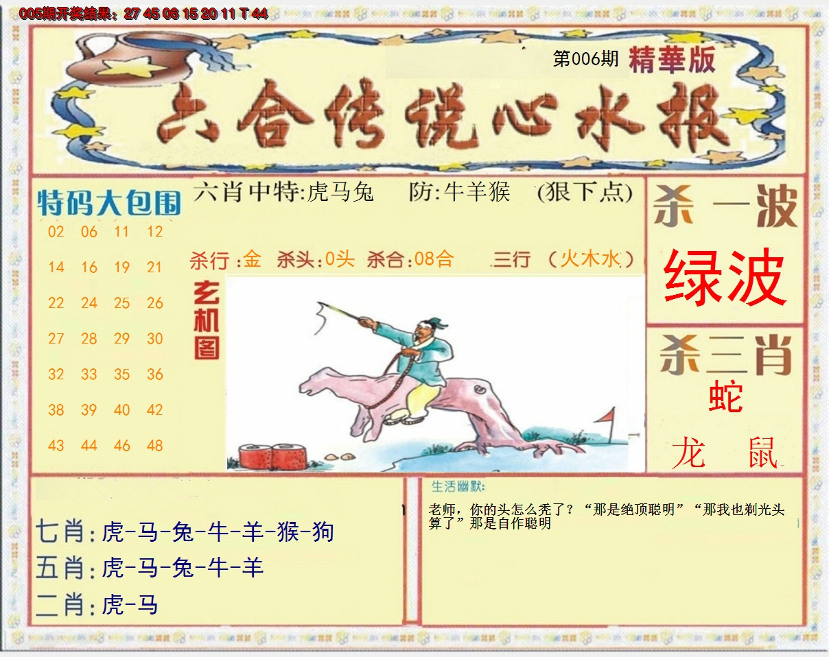 2025006期六合传说(心水版)
