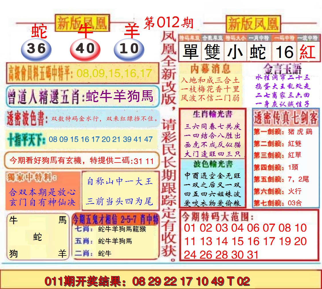2025012期另二代凤凰报