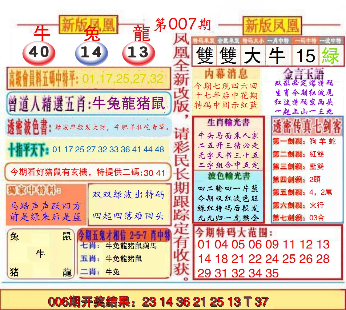 2025007期另二代凤凰报