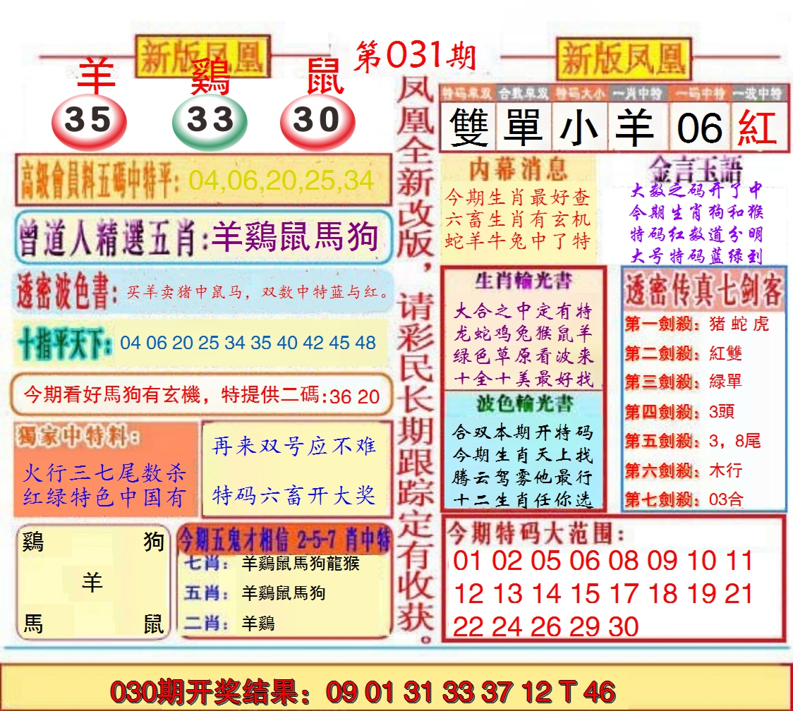 2025031期另二代凤凰报