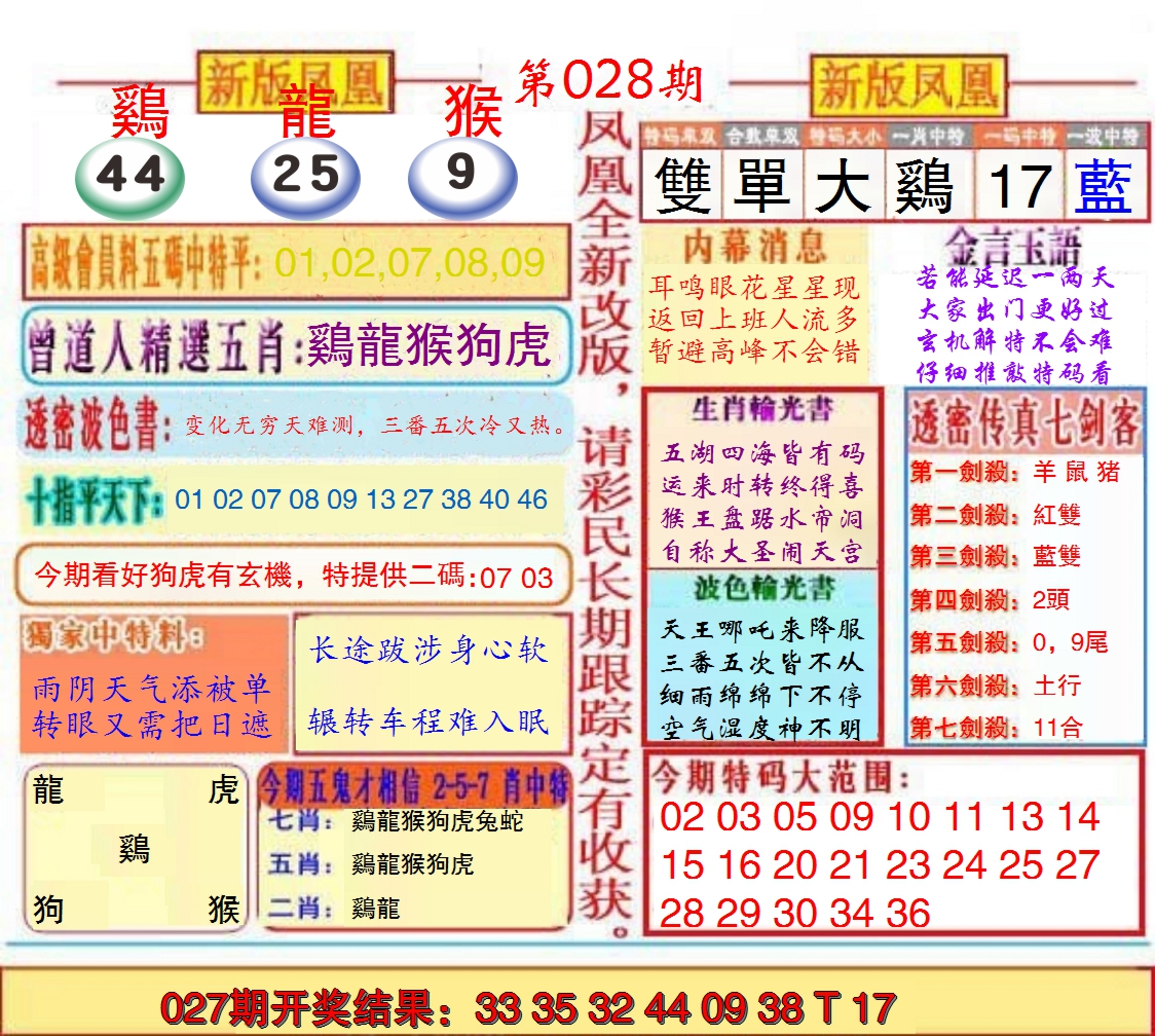 2025028期另二代凤凰报