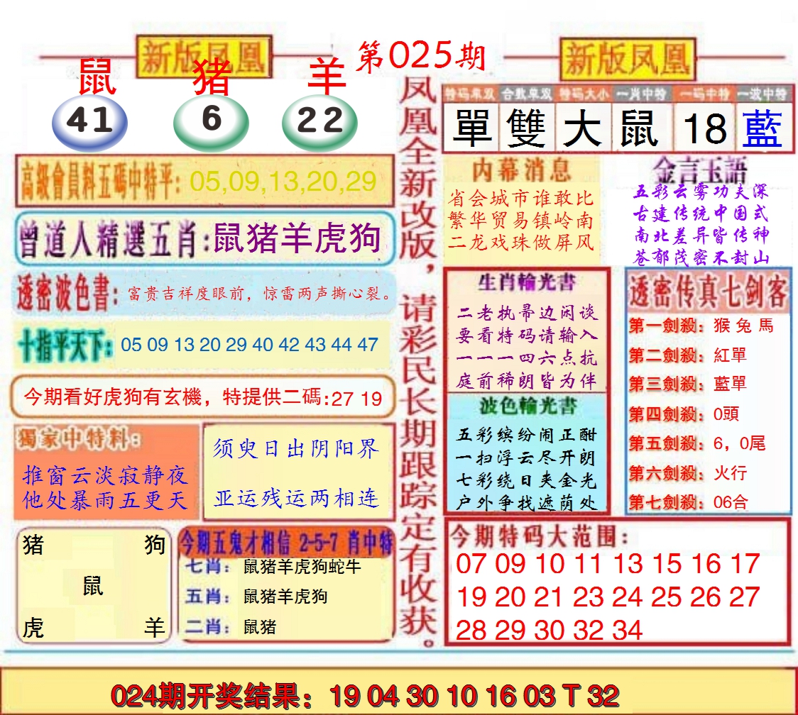 2025025期另二代凤凰报