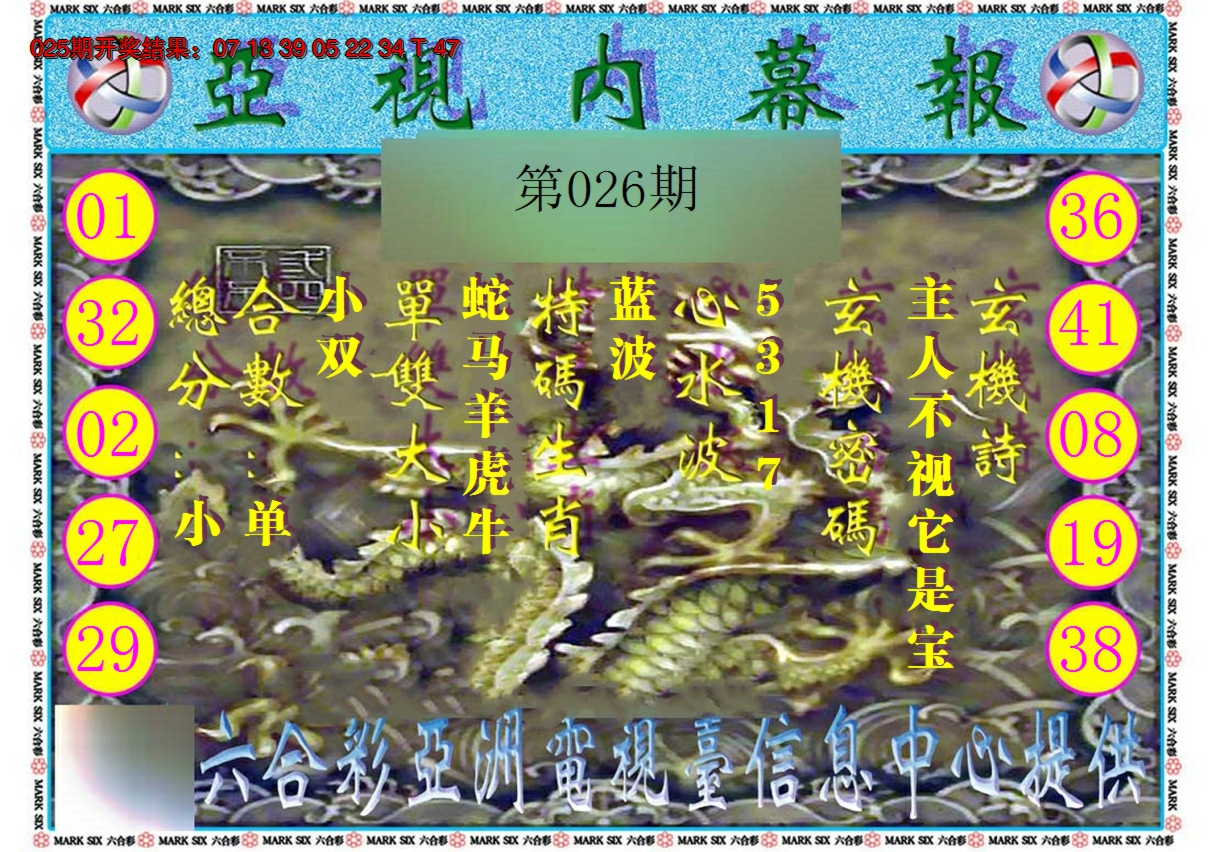 2025026期亚视内幕报