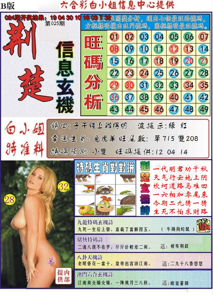 2025025期荆楚信息玄机B