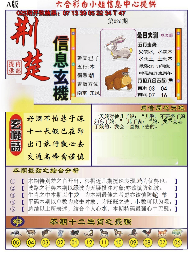 2025026期荆楚信息玄机A