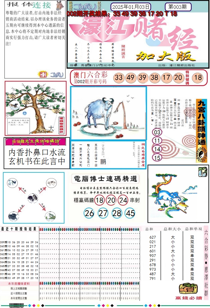2025003期濠江赌经A加大版