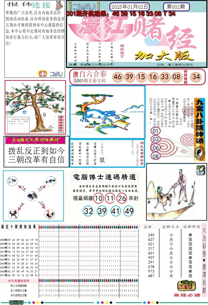2025002期濠江赌经A加大版