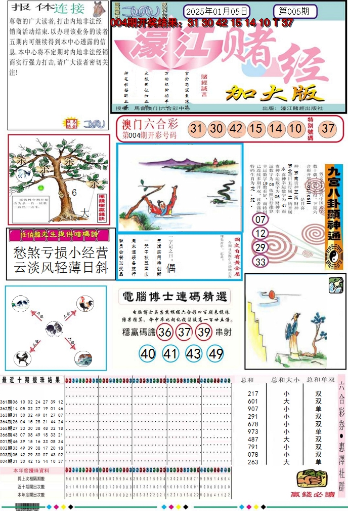 2025005期濠江赌经A加大版