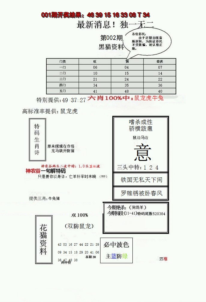 2025002期独一无二(正)