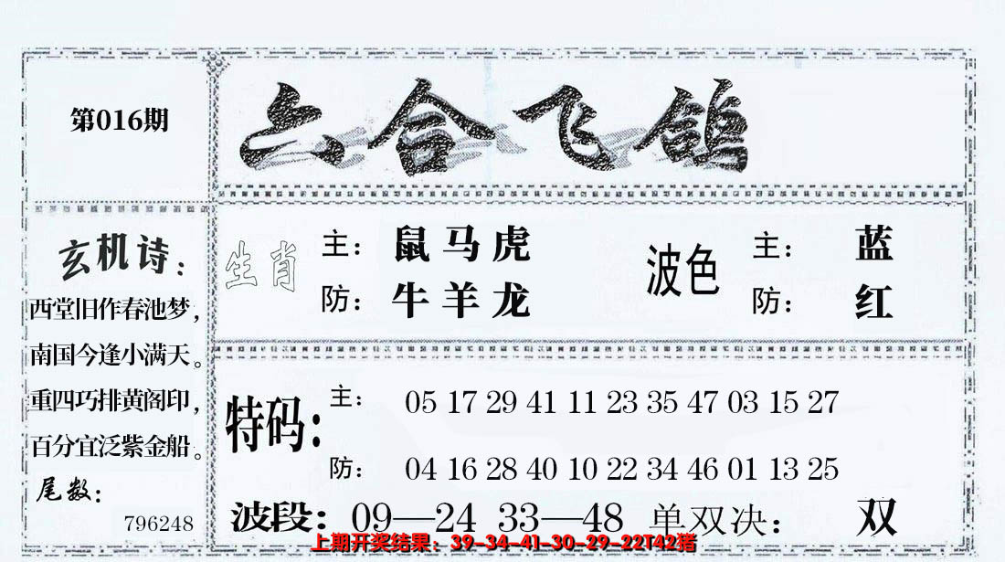 2025016期六合飞鸽