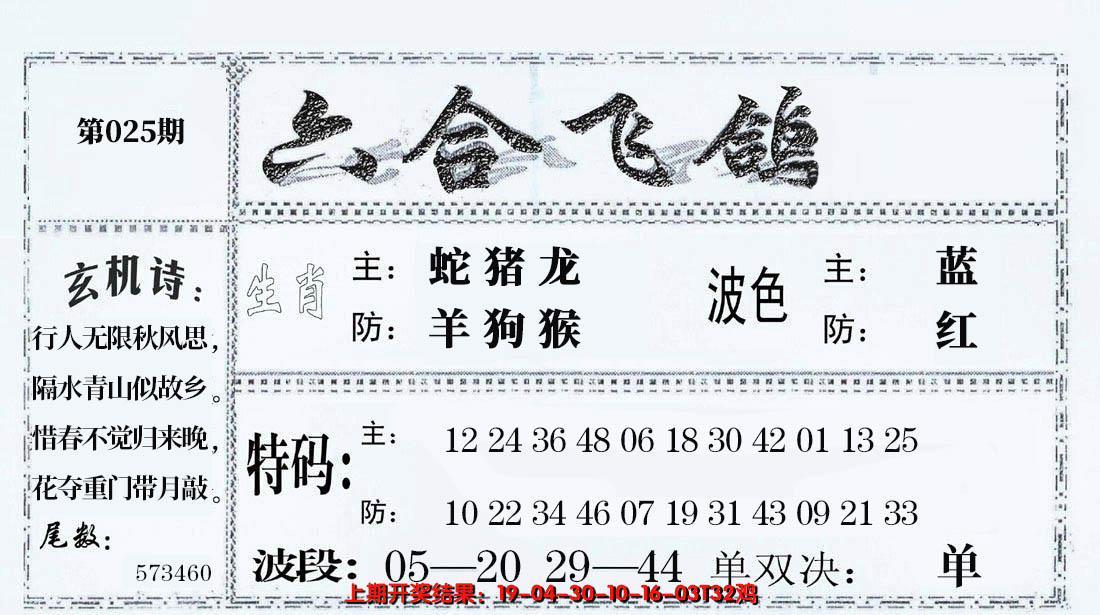2025025期六合飞鸽