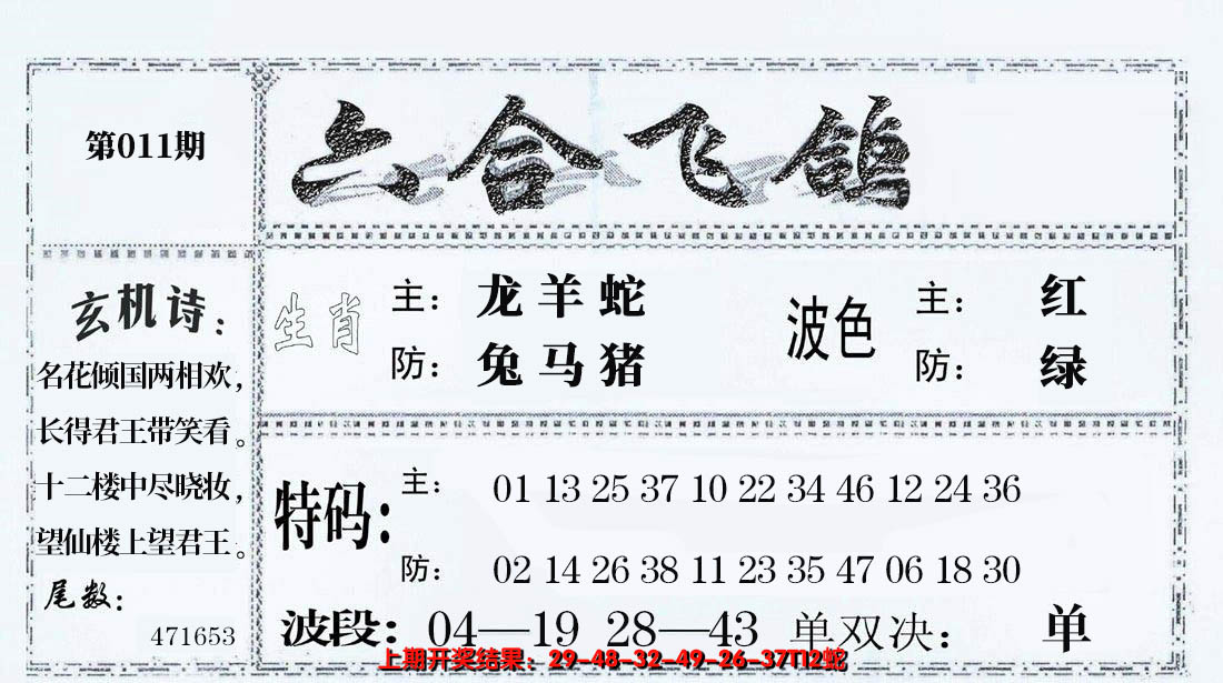 2025011期六合飞鸽
