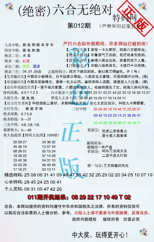 2025012期六合无绝对