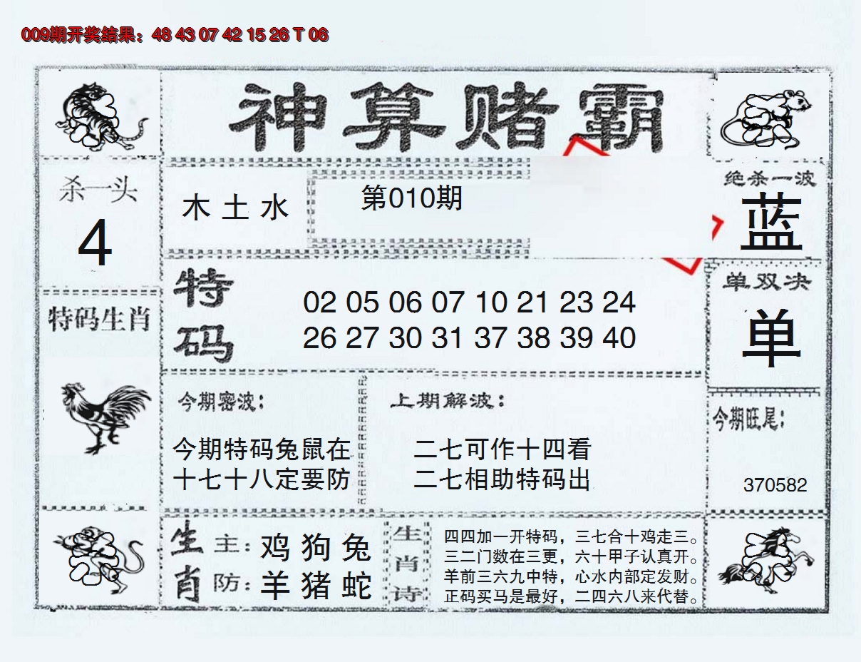 2025010期神算赌霸