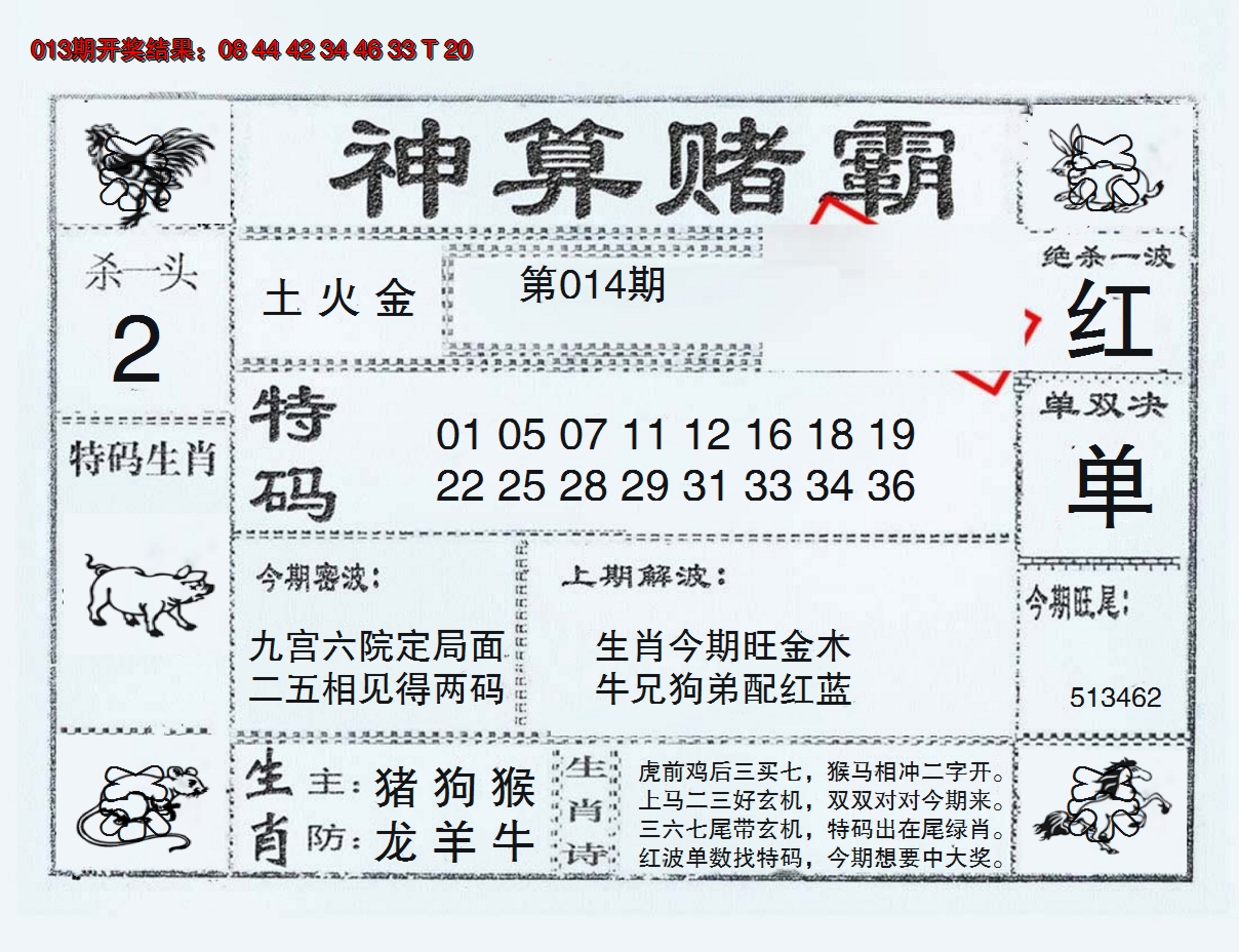 2025014期神算赌霸