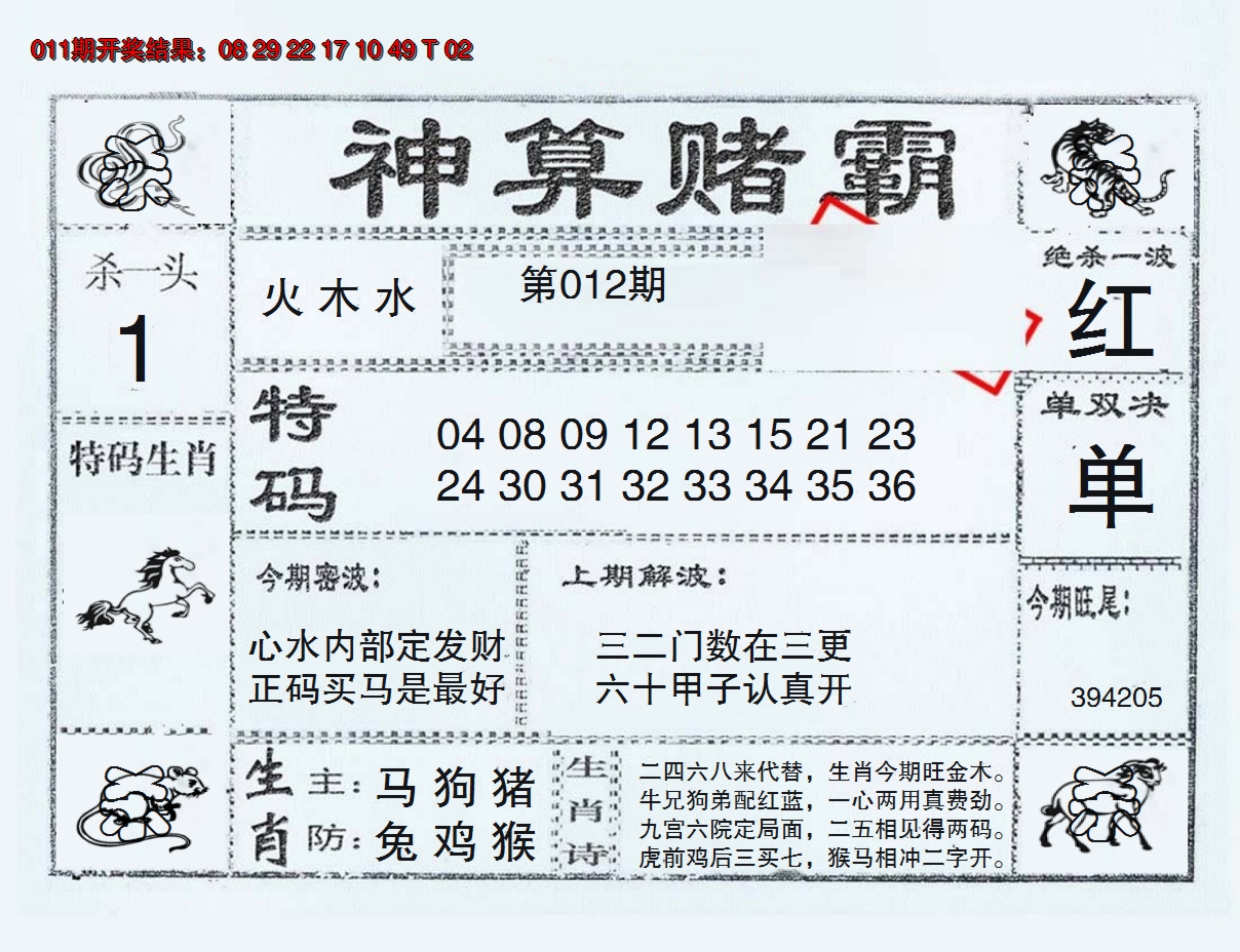2025012期神算赌霸