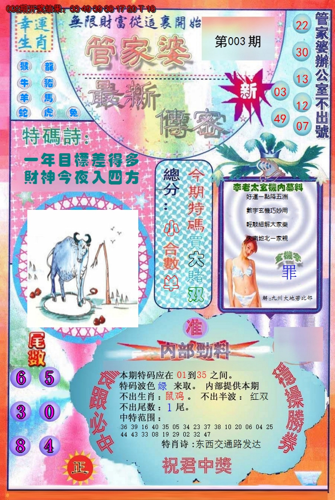 2025003期管家婆新传密