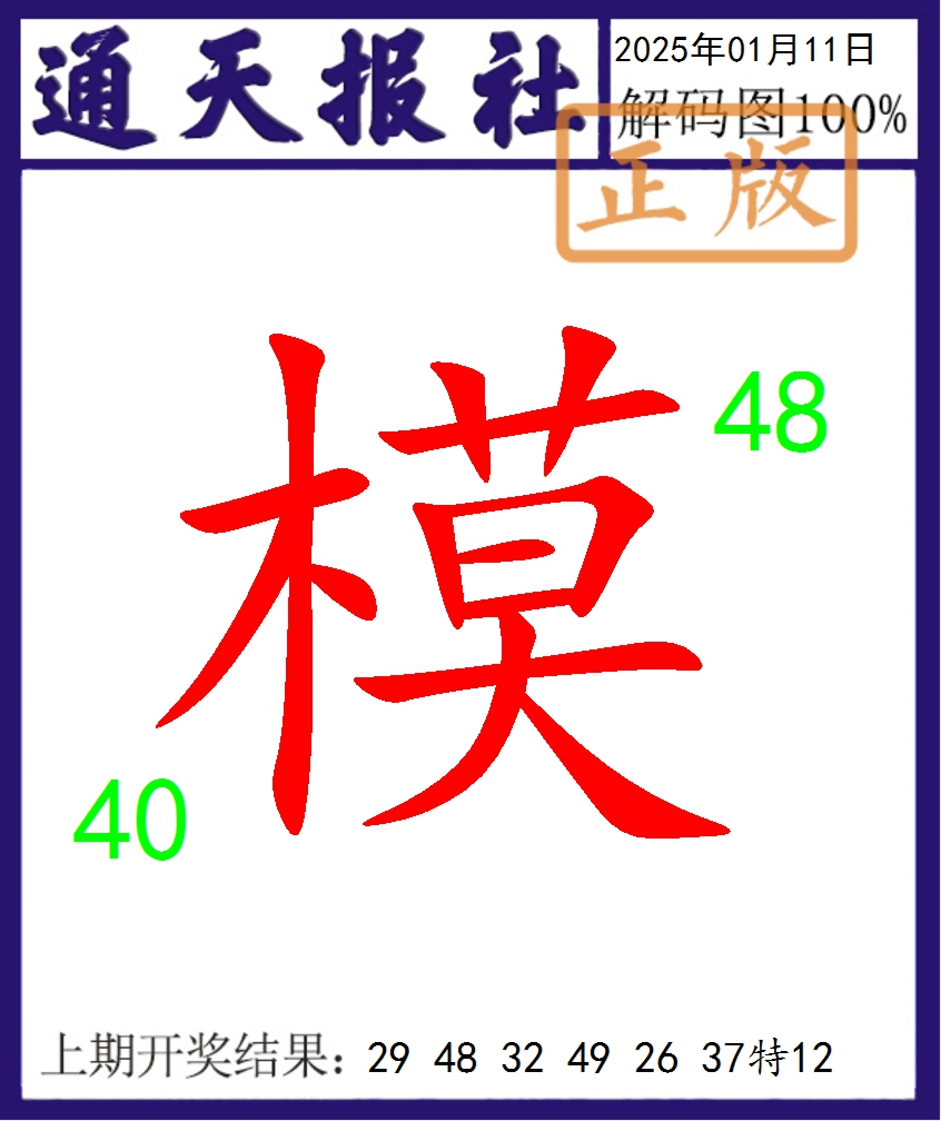 2025011期通天报解码图