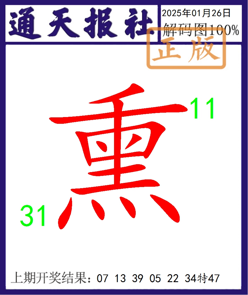 2025026期通天报解码图