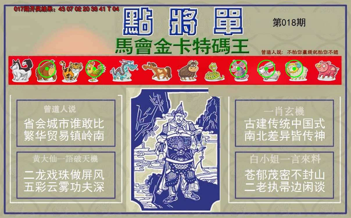 2025018期点将单