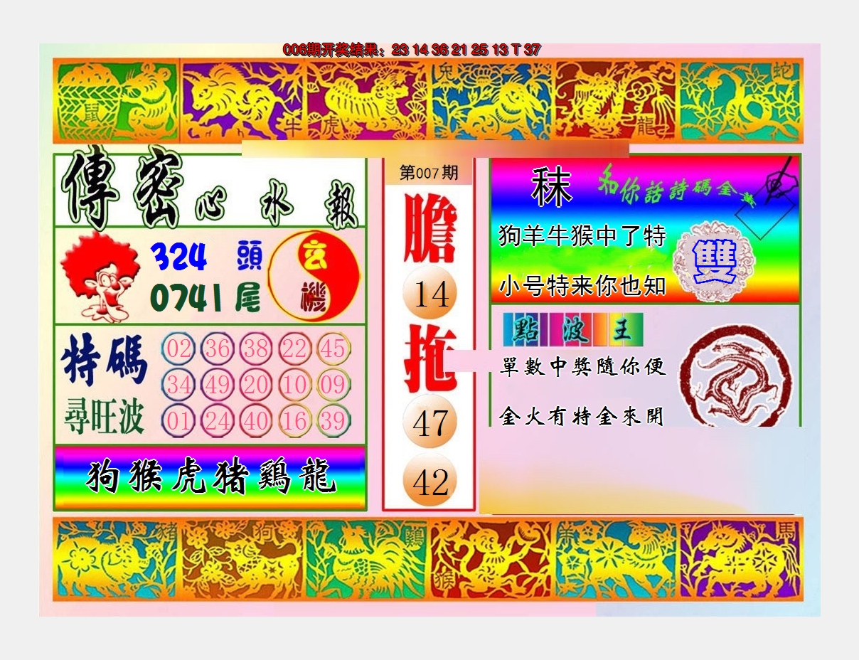 2025007期传密心水报