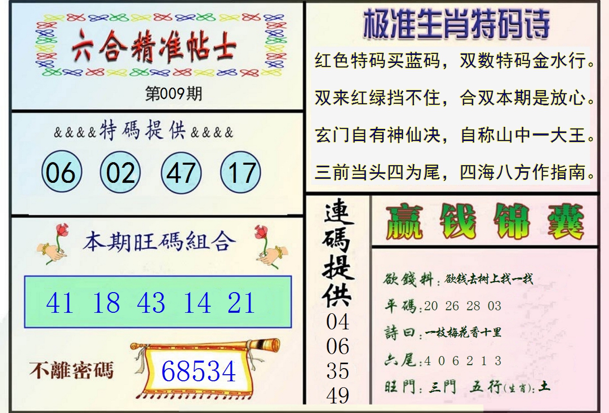2025009期精准贴士