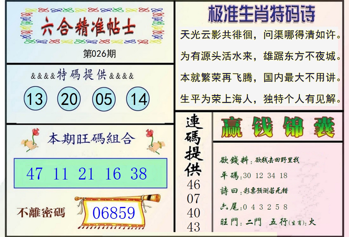 2025026期精准贴士