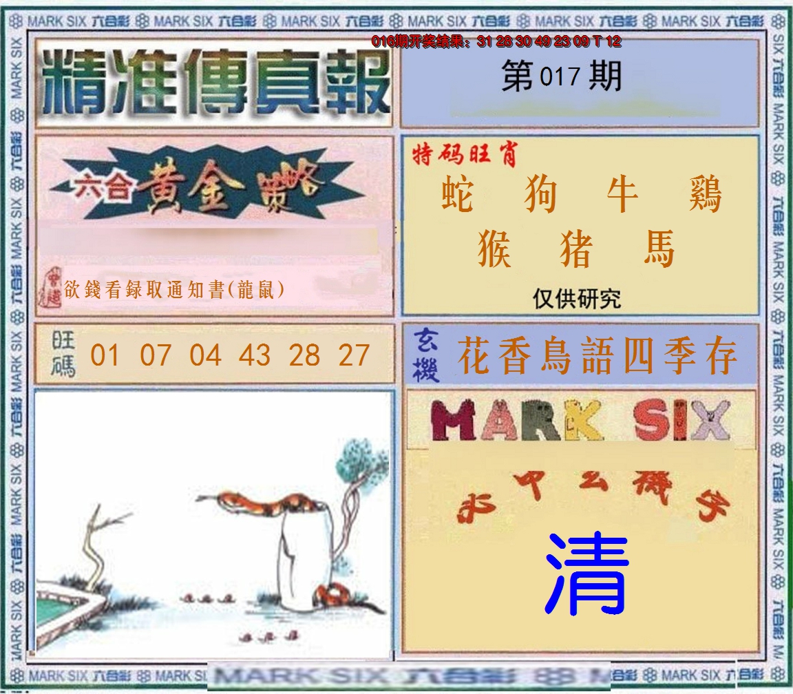 2025017期精准<傳真報>