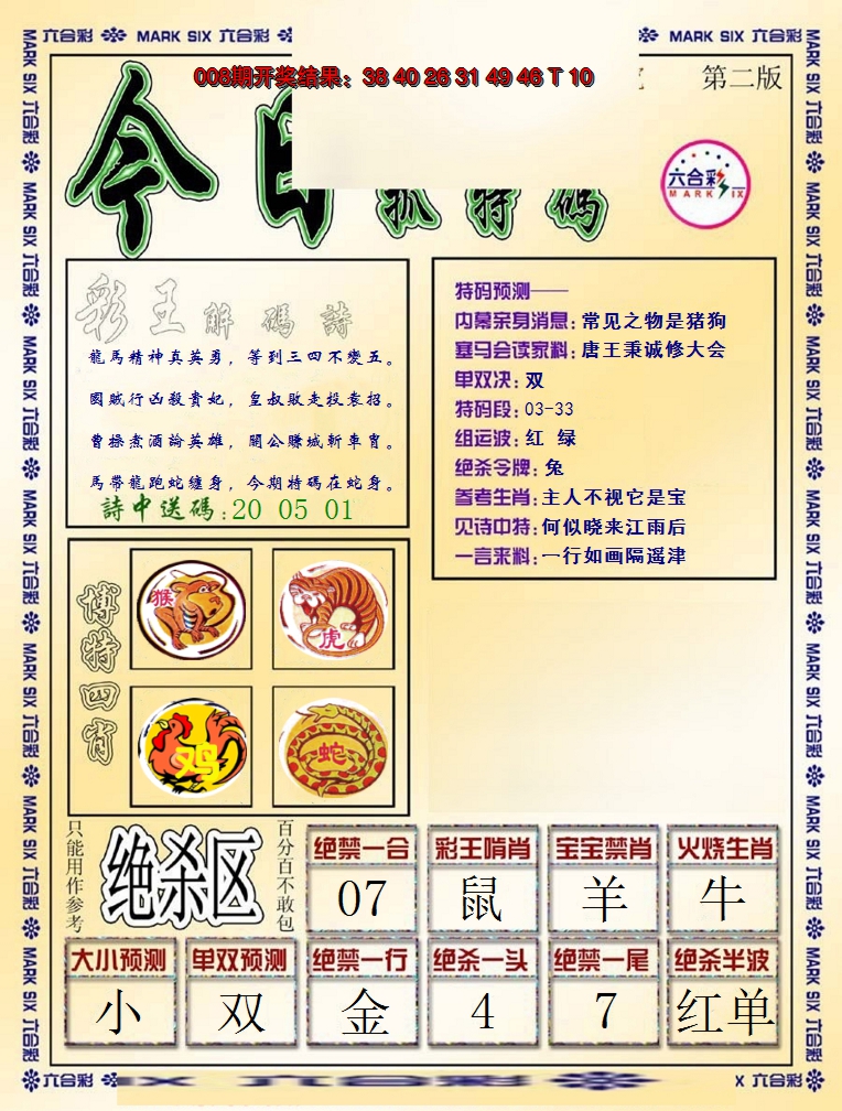 2025009期今日抓特码-B